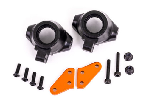 Traxxas Steering Blocks with Orange Aluminum Arms (L&R) (9637T)