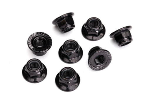 Traxxas 5 mm Black Flanged Serrated Steel Lock Nuts (10) (8447)
