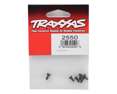 Traxxas 3x8mm Countersunk Machine Screws (6) RC Hardware Replacement 2550 Black