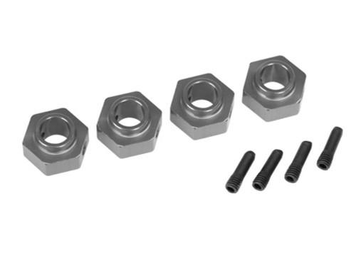 Traxxas Gray Aluminum 12 mm Wheel Hubs (4) & Screw Pins (8269A)
