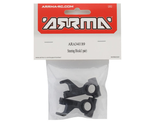 Arrma Steering Knuckles Block 1 Pair For 1/10 2WD Platforms Black (ARA340189)