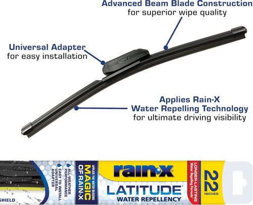 Rain-X 5079279-3 Latitude 2-In-1 Water Repellent Blades 22 In Windshield Wipers