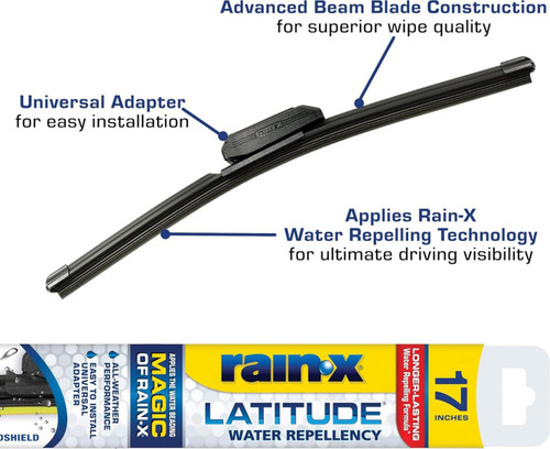 Rain-X 5079283-3 Latitude 2-In-1 Water Repellent Blades 17 In Windshield Wipers