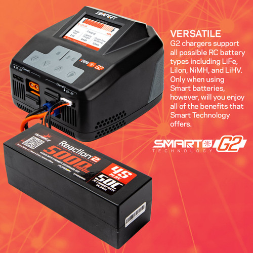 Spektrum Smart S2200 G2 AC Charger, 2x200W (SPMXC2010)