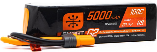 Spektrum 5000mAh 6S 22.2V Smart G2 LiPo 100C IC5 (SPMX56S100)