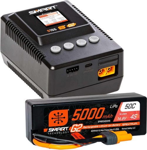 Spektrum Smart Powerstage 5000mAh 4S G2 LiPo & S155 Battery Charger SPMXPSS400