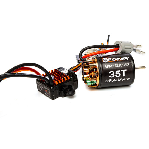 Spektrum Firma 70A Brushed Smart ESC, 2S-3S: IC3 / 35T Brushed Motor SPMXSEMC12
