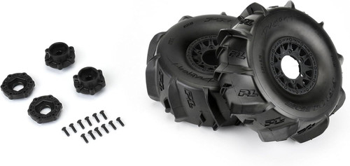 Pro-Line Racing Dumont Sand/Snow Tires Mounted on Raid Black 6x30 PRO1018911