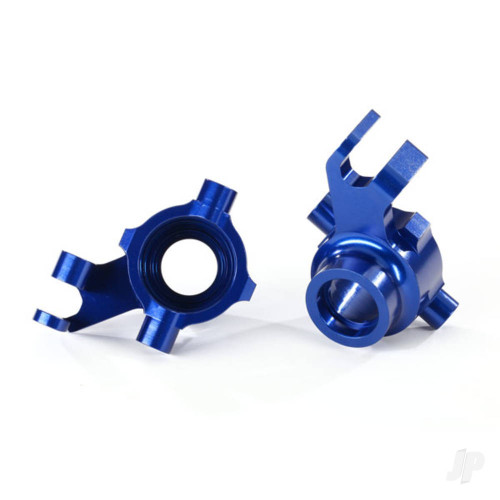 Traxxas 2 Steering Blocks Left/Right Aluminum Anodized Blue Maxx TRX8937X