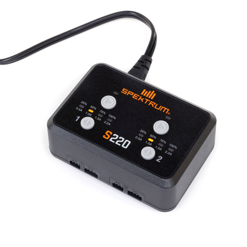 Spektrum S220 AC 2x20W Balance Charger LED Indicators Compact Design (SPMXC0220)