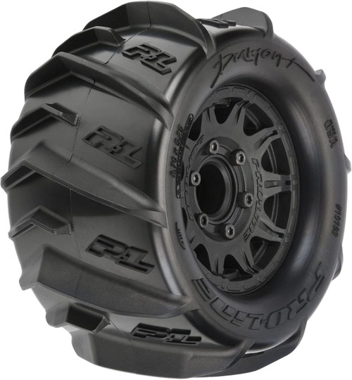 Pro-Line Racing Dumont 2.8 Sand/Snow MTD Raid Black Wheels F/R (PRO1019310)