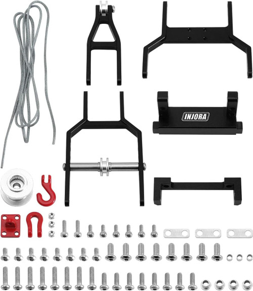 INJORA Waterproof 7KG Winch Servo & Tow Truck Crane Kit Black INJS2065-360-115SR