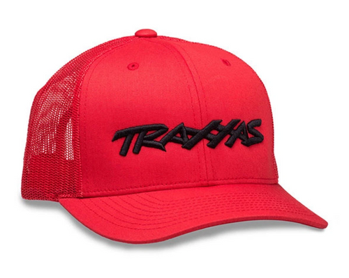 Traxxas Unisex Red Curved-Bill Hat Black Logo High-Contrast Style TRX1182RBL