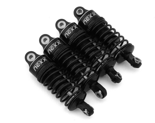 NEXX Racing Losi® NASCAR® Aluminum Oil-Filled Threaded Shocks Black (NX-470-B)
