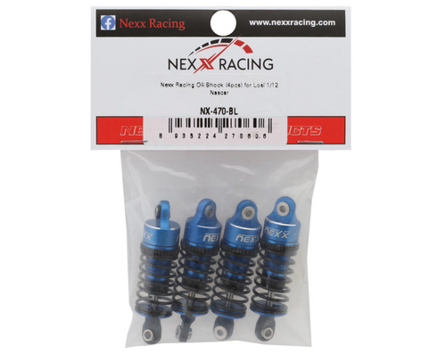 NEXX Racing Losi® NASCAR® Aluminum Oil-Filled Threaded Shocks Blue (NX-470-BL)