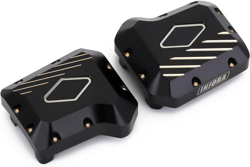 INJORA Black Coating Brass Diff Cover Front and Rear Axles for TRX-4 TRX4-8280BK