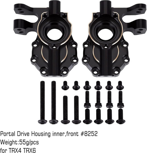 Injora Black Brass Counterweight 55g Drive Housing for TRX-4 TRX-6 TRX4-8252BK