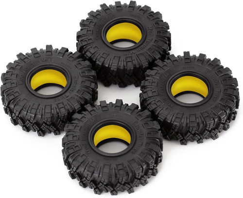 INJORA 1.0" 62*20.5mm Tires & Silicone Rubber Inserts Combo Black 4 Set (T1007)