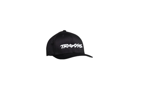 Traxxas Black Curved-Bill Flexfit Hat With White Logo Size L/XL TRX1188BLKLXL