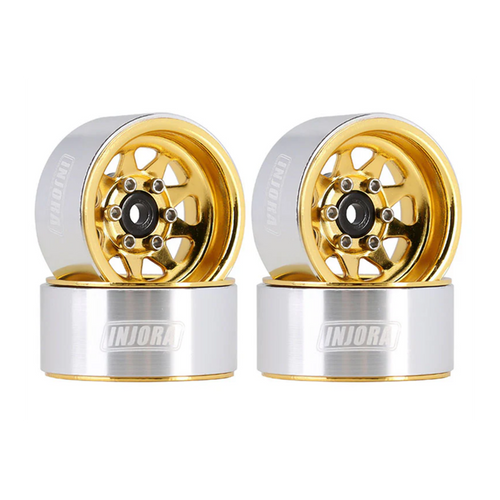 INJORA 1.0" Negative Offset 3.78mm  Deep Dish Stamped Steel Wheels YQW-1004YE