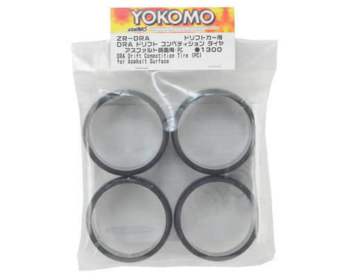 Yokomo DRA Competition Drift Tire For Asphalt Surface Set of 4 Black YOKZR-DRAA