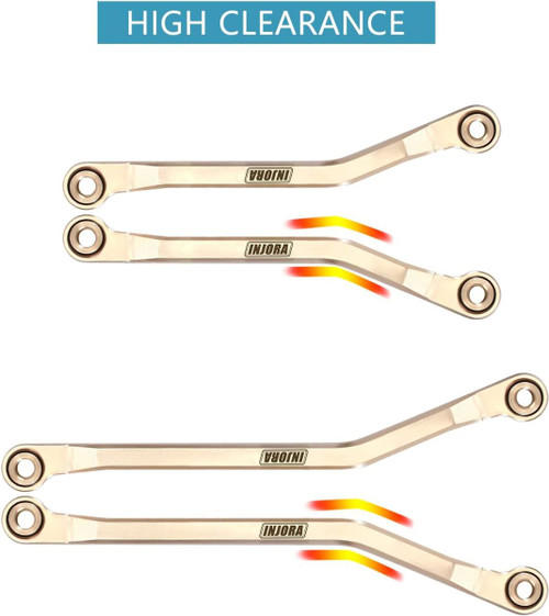 INJORA Brass High Clearance Links Set for 1/18 TRX4M Defender Bronco 4M-40