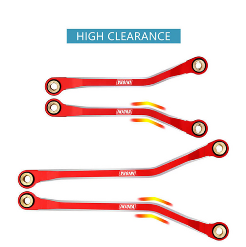 INJORA Aluminum High Clearance Chassis Links Set for 1/18 TRX4M Defender 4M-37RD