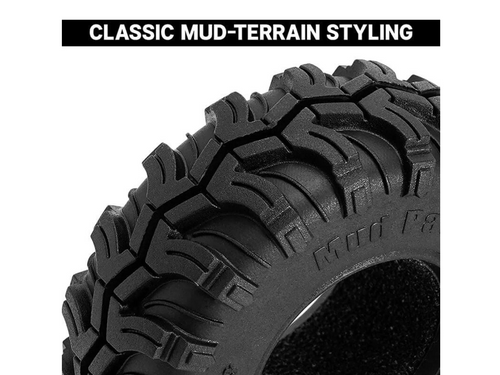 INJORA 1.3" 64*24mm Mud Paw M/T Tires for 1/24 1/18 RC Crawlers Black (T1324)