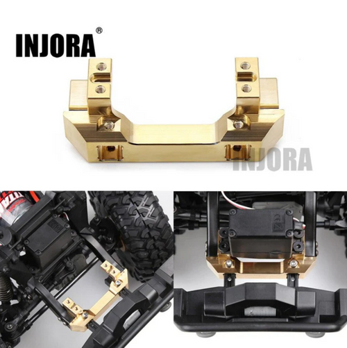 INJORA Brass Front Bumper Mount Servo Stand Gold for Traxxas TRX-4 TRX4-8237A