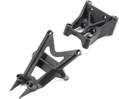 Losi Front Upper Arm/Shock Mount Rear Chassis Brace: Baja Rey Black LOS231007