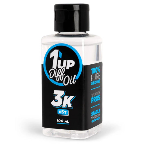 1UP Racing Pure Silicone Differential Oil 100ml 3,000cst Flip-up lid 1UP110003