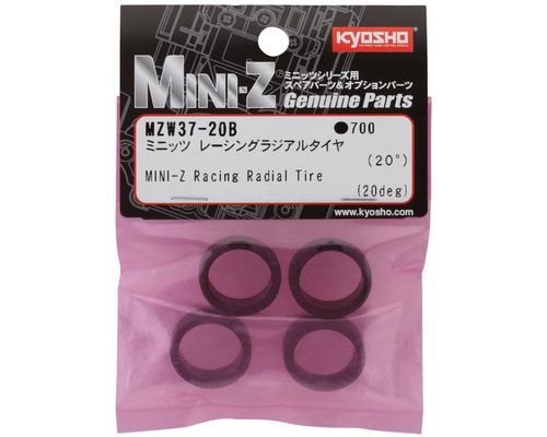Kyosho Mini-Z 8.5mm Racing Radial Tire Set Of 4 20 Shore Black (KYOMZW37-20B)