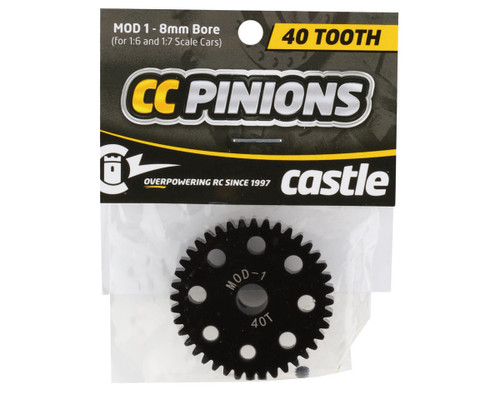 Castle Creations Mod 1 Pinion Gear w/8mm Bore option  40T Black (CSE010006536)