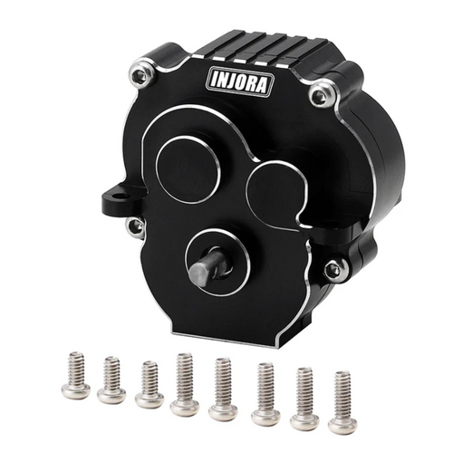 INJORA CNC Aluminum Complete Transmission Anodized for 1/18 TRX4M (4M-55UD-BK)