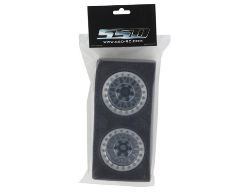 SSD RC Mesh 1.9" Beadlock Crawler Wheels Grey CNC machined aluminum 2Pc SSD00544