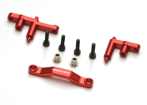 Exotek Arrma Grom/Losi NASCAR HD Aluminum Steering Bellcrank Set Red EXO2299