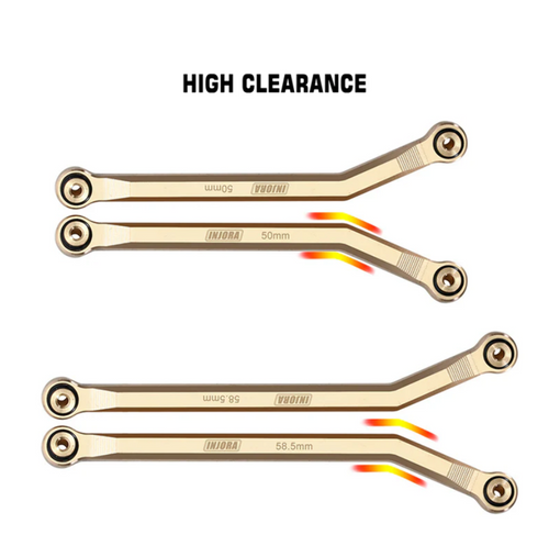 INJORA 8PCS 37g Heavy Brass High Clearance Chassis 4 Links Set for JLU SCX24-126