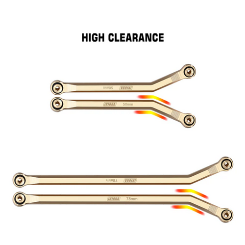 INJORA 8PCS 43g Heavy Brass High Clearance Chassis 4 Links Set Axial SCX24-127