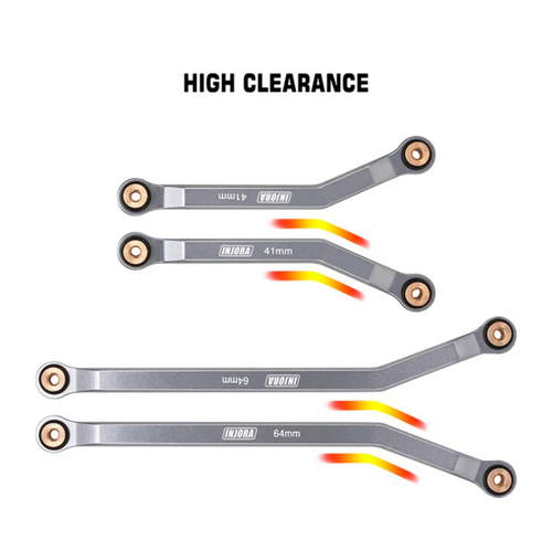 INJORA Aluminum High Clearance 4 Links Set for 1/24 Axial GX470 SCX24-187GL