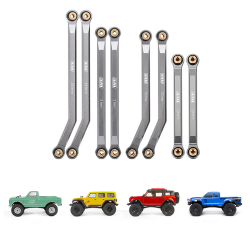 INJORA 8PCS Aluminum High Clearance 4 Links Set C10 JLU Bronco Base SCX24-71GL