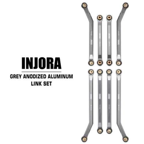 INJORA 8PCS Aluminum High Clearance 4 Links Set C10 JLU Bronco Base SCX24-71GL