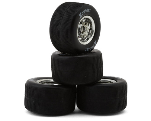 1RC Racing Pre-Mounted 1/18 Asphalt Modified Hoosier Tires Chrome 4 F/R 1RC5573