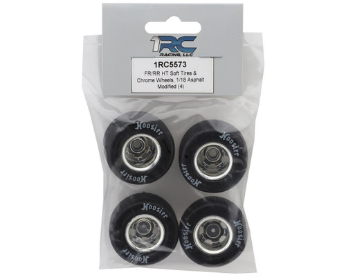 1RC Racing Pre-Mounted 1/18 Asphalt Modified Hoosier Tires Chrome 4 F/R 1RC5573