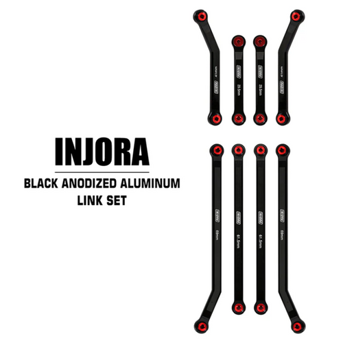 INJORA 8PCS Aluminum High Clearance 4 Links Set Axial Deadbolt Betty SCX24-72BK