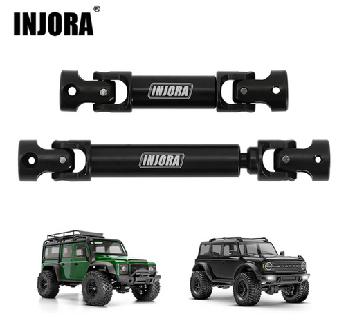 INJORA Black Hardened Steel Drive Shafts for 1/18 TRX4M Defender Bronco 4M-50BK