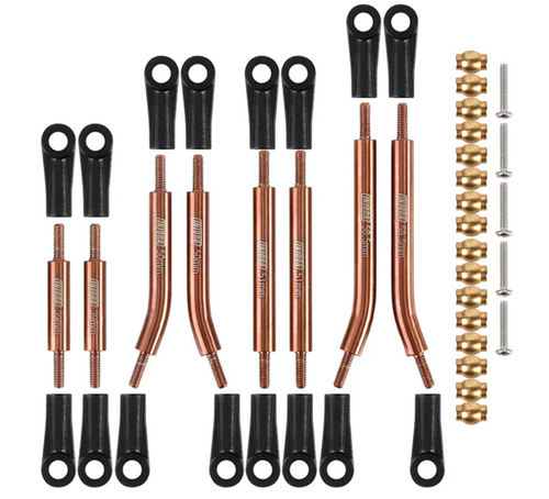 INJORA 8PCS Stainless Steel High Clearance 4 Links Set for C10 JLU SCX24-90BO