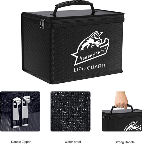Yowoo Lipo Safe Bag Fireproof Explosionproof LiPo Battery Bag Zipper YOW1177