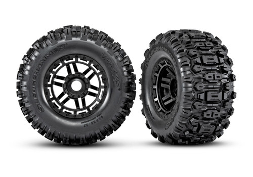Traxxas Maxx 2.8" Black Wheels & Sledgehammer Tires (2) (8973)