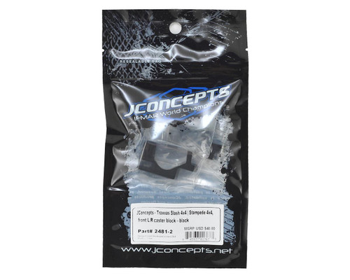 JConcepts Caster Blocks for Traxxas 4x4 Slash/Stampede Black Aluminum JCO2481-2