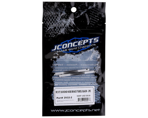 JConcepts RC10T/T2/GT Aluminum Diamond Nose Brace Tubes Black 2Pcs (JCO2932-2)
